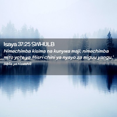 Picture 02 - Isaya 37:25 SWHULB - Nimechimba kisima na kunywa maji; nimechimba mito - Bible Verse Picture