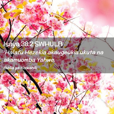 Picture 02 - Isaya 38:2 SWHULB - 'Halafu Hezekia akaugeukia ukuta na akamuomba - Bible Verse Picture