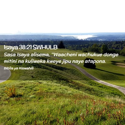 Picture 02 - Isaya 38:21 SWHULB - Sasa Isaya alisema, ''Waacheni wachukue donge - Bible Verse Picture
