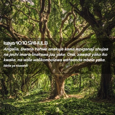 Picture 02 - Isaya 40:10 SWHULB - Angalia, Bwana Yahwe anakuja kama mpiganaji - Bible Verse Picture