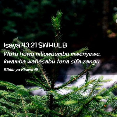 Picture 02 - Isaya 43:21 SWHULB - Watu hawa niliowaumba mwenyewe, kwamba wahesabu - Bible Verse Picture