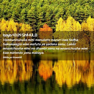 Picture 02 - Isaya 43:24 SWHULB - Hamkuninunulia mimi manukato mazuri kwa fedha, - Bible Verse Picture
