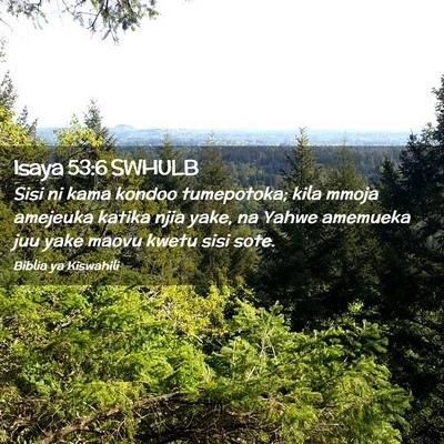 Picture 02 - Isaya 53:6 SWHULB - Sisi ni kama kondoo tumepotoka; kila mmoja - Bible Verse Picture