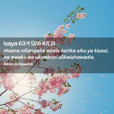 Picture 02 - Isaya 63:4 SWHULB - Maana niliangalia mbele katika siku ya kisasi, na - Bible Verse Picture