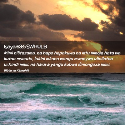 Picture 02 - Isaya 63:5 SWHULB - Mimi nilitazama, na hapo hapakuwa na mtu mmoja - Bible Verse Picture