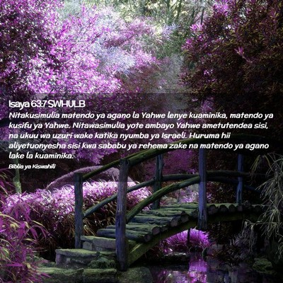 Picture 02 - Isaya 63:7 SWHULB - Nitakusimulia matendo ya agano la Yahwe lenye - Bible Verse Picture