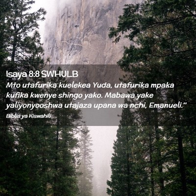 Picture 02 - Isaya 8:8 SWHULB - Mto utafurika kuelekea Yuda, utafurika mpaka - Bible Verse Picture