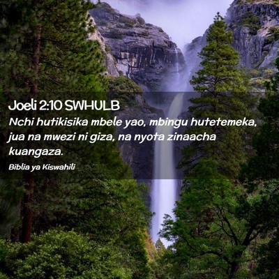 Picture 02 - Joeli 2:10 SWHULB - Nchi hutikisika mbele yao, mbingu hutetemeka, jua - Bible Verse Picture