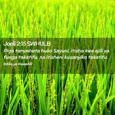 Picture 02 - Joeli 2:15 SWHULB - Piga tarumbeta huko Sayuni, itisha kwa ajili ya - Bible Verse Picture
