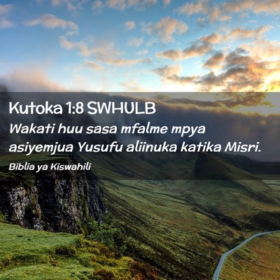 Picture 02 - Kutoka 1:8 SWHULB - Wakati huu sasa mfalme mpya asiyemjua Yusufu - Bible Verse Picture