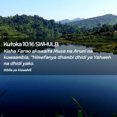 Picture 02 - Kutoka 10:16 SWHULB - Kisha Farao akawaita Musa na Aruni na kuwaambia, - Bible Verse Picture