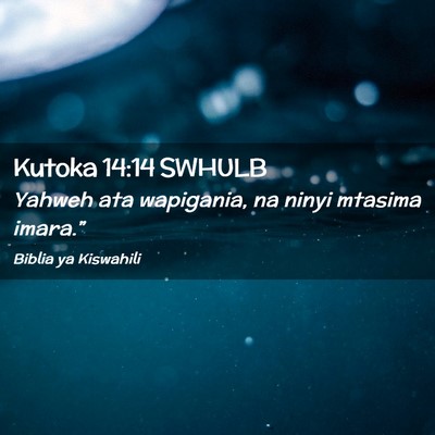 Picture 02 - Kutoka 14:14 SWHULB - Yahweh ata wapigania, na ninyi mtasima - Bible Verse Picture