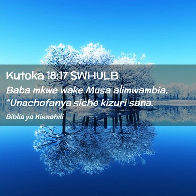 Picture 02 - Kutoka 18:17 SWHULB - Baba mkwe wake Musa alimwambia, “Unachofanya - Bible Verse Picture