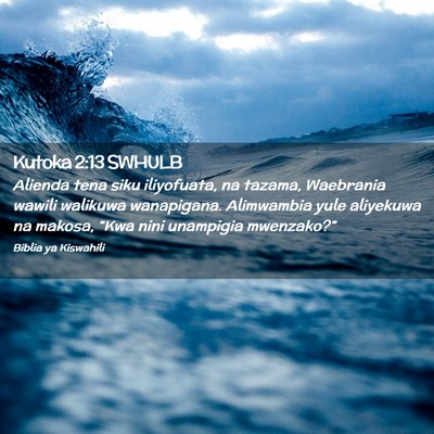 Picture 02 - Kutoka 2:13 SWHULB - Alienda tena siku iliyofuata, na tazama, - Bible Verse Picture