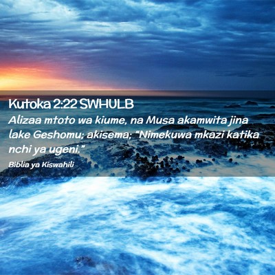 Picture 02 - Kutoka 2:22 SWHULB - Alizaa mtoto wa kiume, na Musa akamwita jina lake - Bible Verse Picture