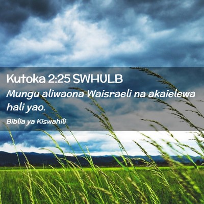 Picture 02 - Kutoka 2:25 SWHULB - Mungu aliwaona Waisraeli na akaielewa hali - Bible Verse Picture