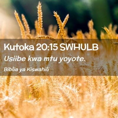 Picture 02 - Kutoka 20:15 SWHULB - Usiibe kwa mtu - Bible Verse Picture