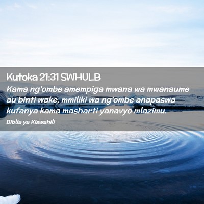 Picture 02 - Kutoka 21:31 SWHULB - Kama ng'ombe amempiga mwana wa mwanaume au binti - Bible Verse Picture