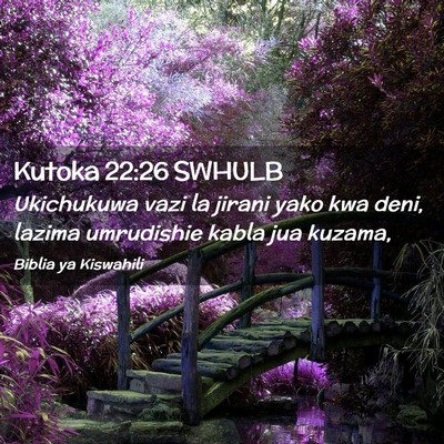 Picture 02 - Kutoka 22:26 SWHULB - Ukichukuwa vazi la jirani yako kwa deni, lazima - Bible Verse Picture