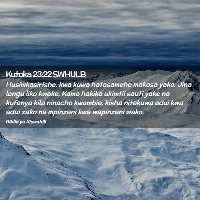 Picture 02 - Kutoka 23:22 SWHULB - Husimkasirishe, kwa kuwa hatasamehe makosa yako. - Bible Verse Picture