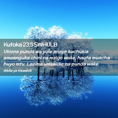 Picture 02 - Kutoka 23:5 SWHULB - Ukiona punda wa yule anaye kuchukia ameanguka - Bible Verse Picture