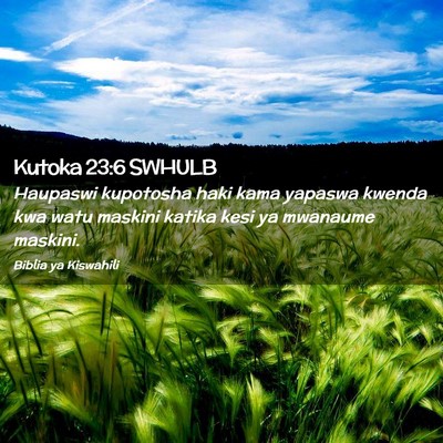 Picture 02 - Kutoka 23:6 SWHULB - Haupaswi kupotosha haki kama yapaswa kwenda kwa - Bible Verse Picture