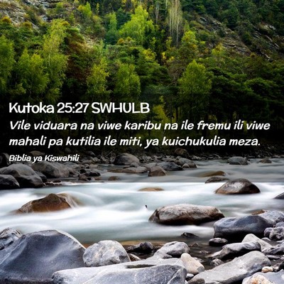 Picture 02 - Kutoka 25:27 SWHULB - Vile viduara na viwe karibu na ile fremu ili viwe - Bible Verse Picture