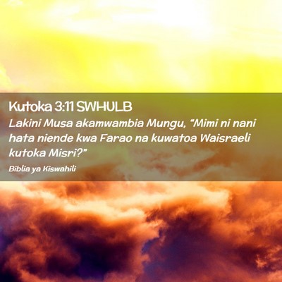 Picture 02 - Kutoka 3:11 SWHULB - Lakini Musa akamwambia Mungu, “Mimi ni nani - Bible Verse Picture