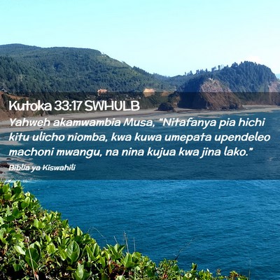 Picture 02 - Kutoka 33:17 SWHULB - Yahweh akamwambia Musa, “Nitafanya pia hichi - Bible Verse Picture