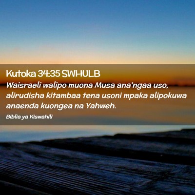 Picture 02 - Kutoka 34:35 SWHULB - Waisraeli walipo muona Musa ana'ngaa uso, - Bible Verse Picture