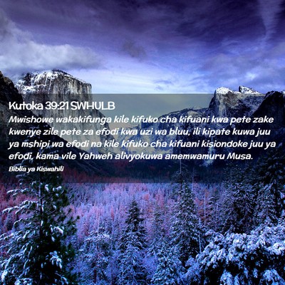 Picture 02 - Kutoka 39:21 SWHULB - Mwishowe wakakifunga kile kifuko cha kifuani kwa - Bible Verse Picture
