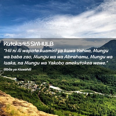 Picture 02 - Kutoka 4:5 SWHULB - “Hii ni ili wapate kuamini ya kuwa Yahwe, Mungu - Bible Verse Picture