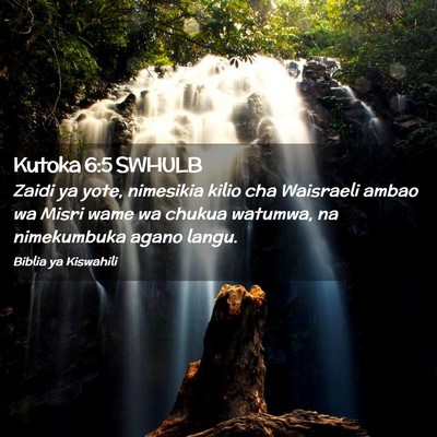Picture 02 - Kutoka 6:5 SWHULB - Zaidi ya yote, nimesikia kilio cha Waisraeli - Bible Verse Picture