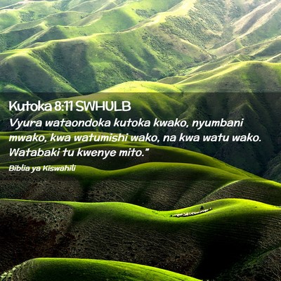 Picture 02 - Kutoka 8:11 SWHULB - Vyura wataondoka kutoka kwako, nyumbani mwako, - Bible Verse Picture