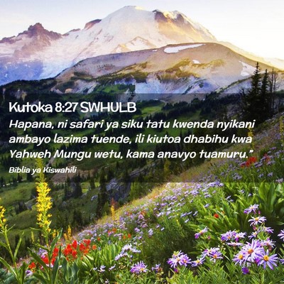 Picture 02 - Kutoka 8:27 SWHULB - Hapana, ni safari ya siku tatu kwenda nyikani - Bible Verse Picture