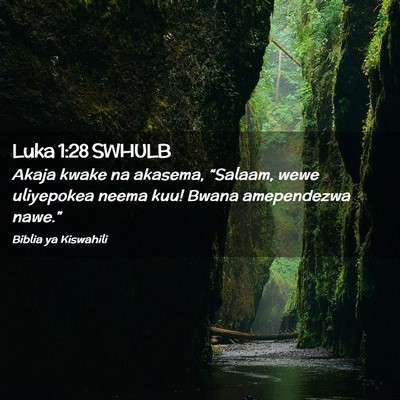 Picture 02 - Luka 1:28 SWHULB - Akaja kwake na akasema, “Salaam, wewe - Bible Verse Picture