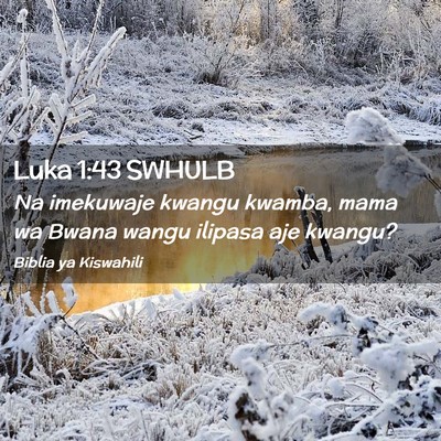 Picture 02 - Luka 1:43 SWHULB - Na imekuwaje kwangu kwamba, mama wa Bwana wangu - Bible Verse Picture