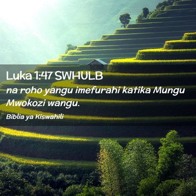 Picture 02 - Luka 1:47 SWHULB - na roho yangu imefurahi katika Mungu Mwokozi - Bible Verse Picture