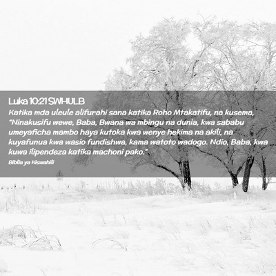 Picture 02 - Luka 10:21 SWHULB - Katika mda uleule alifurahi sana katika Roho - Bible Verse Picture