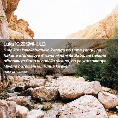 Picture 02 - Luka 10:22 SWHULB - “Kila kitu kimekabidhiwa kwangu na Baba yangu, - Bible Verse Picture