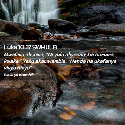Picture 02 - Luka 10:37 SWHULB - Mwalimu alisema, “Ni yule aliyeonesha huruma - Bible Verse Picture