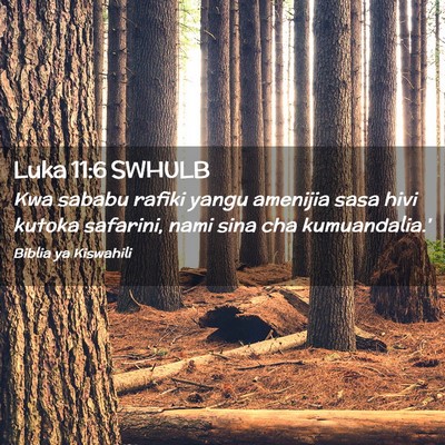 Picture 02 - Luka 11:6 SWHULB - Kwa sababu rafiki yangu amenijia sasa hivi kutoka - Bible Verse Picture