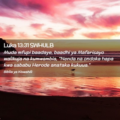 Picture 02 - Luka 13:31 SWHULB - Muda mfupi baadaye, baadhi ya Mafarisayo walikuja - Bible Verse Picture