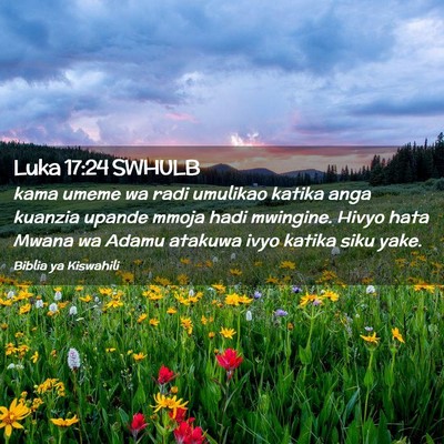 Picture 02 - Luka 17:24 SWHULB - kama umeme wa radi umulikao katika anga kuanzia - Bible Verse Picture