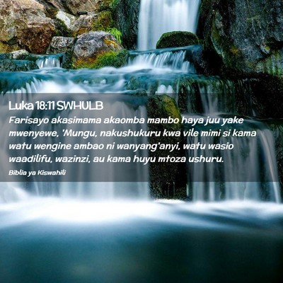 Picture 02 - Luka 18:11 SWHULB - Farisayo akasimama akaomba mambo haya juu yake - Bible Verse Picture