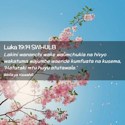 Picture 02 - Luka 19:14 SWHULB - Lakini wananchi wake walimchukia na hivyo - Bible Verse Picture