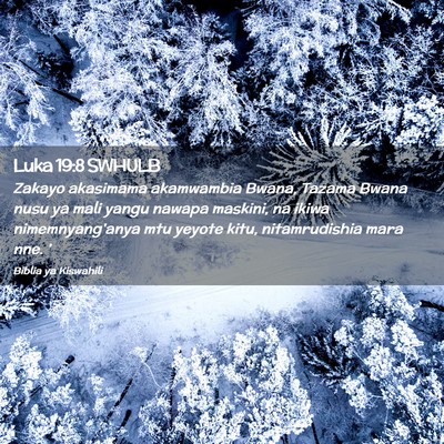 Picture 02 - Luka 19:8 SWHULB - Zakayo akasimama akamwambia Bwana, Tazama Bwana - Bible Verse Picture