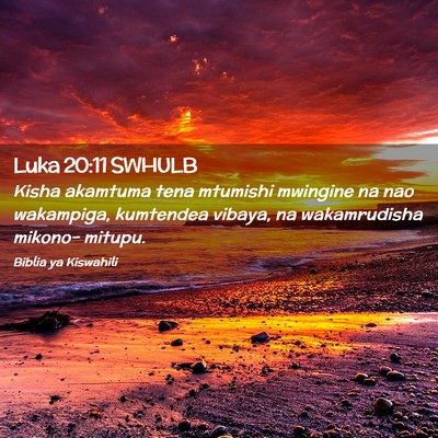 Picture 02 - Luka 20:11 SWHULB - Kisha akamtuma tena mtumishi mwingine na nao - Bible Verse Picture