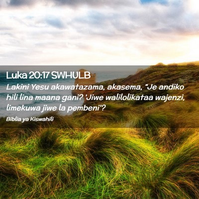 Picture 02 - Luka 20:17 SWHULB - Lakini Yesu akawatazama, akasema, “Je andiko - Bible Verse Picture