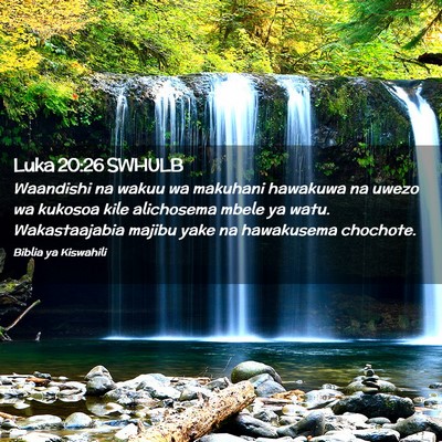 Picture 02 - Luka 20:26 SWHULB - Waandishi na wakuu wa makuhani hawakuwa na uwezo - Bible Verse Picture